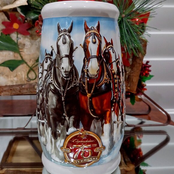 2008 Budweiser Holiday Stein - “75th Anniversary”